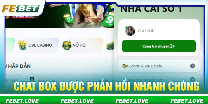 Cách liên hệ chatbox được FEBET phản hồi nhanh chóng