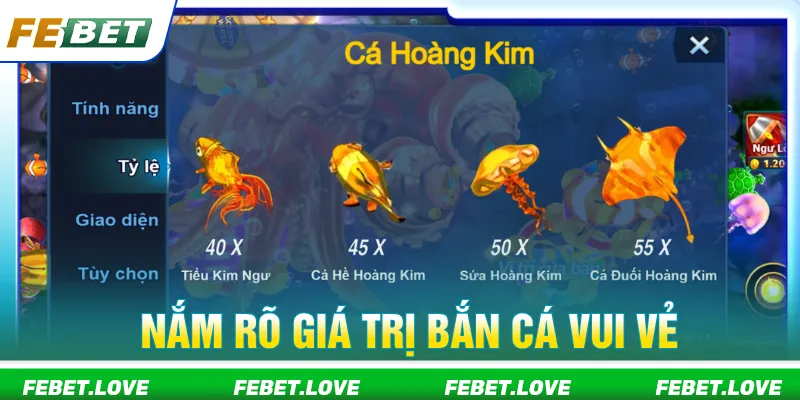 Giá trị sinh vật bắn cá vui vẻ thiết kế đa dạng