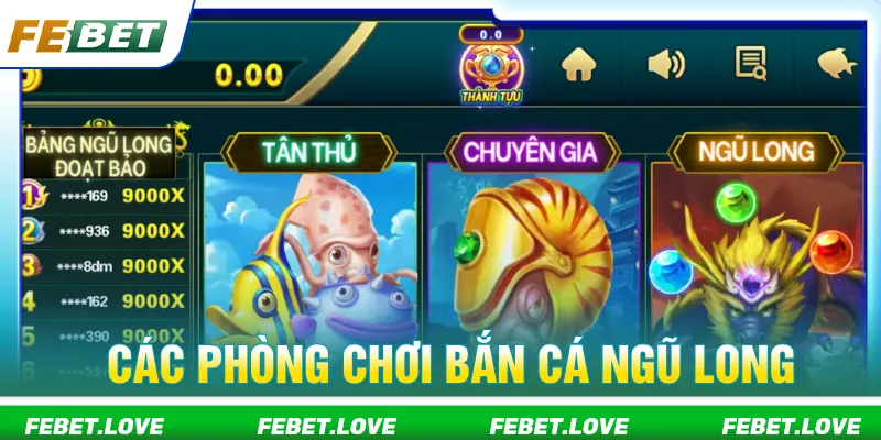 Mỗi phòng game có mức cược và hệ thống sinh vật khác nhau
